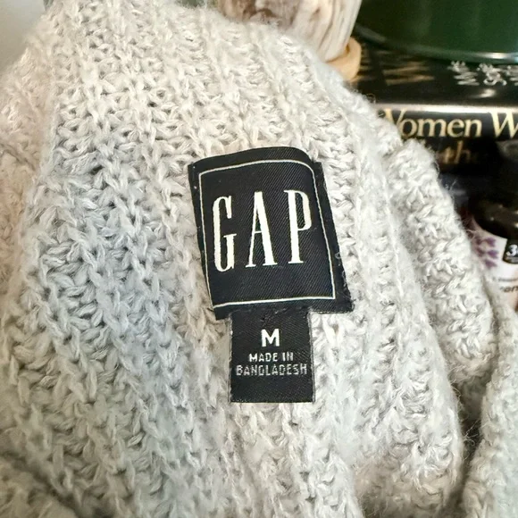 GAP, Grey Knit, Mock Neck Tunic Sweater - Picture 8 of 9